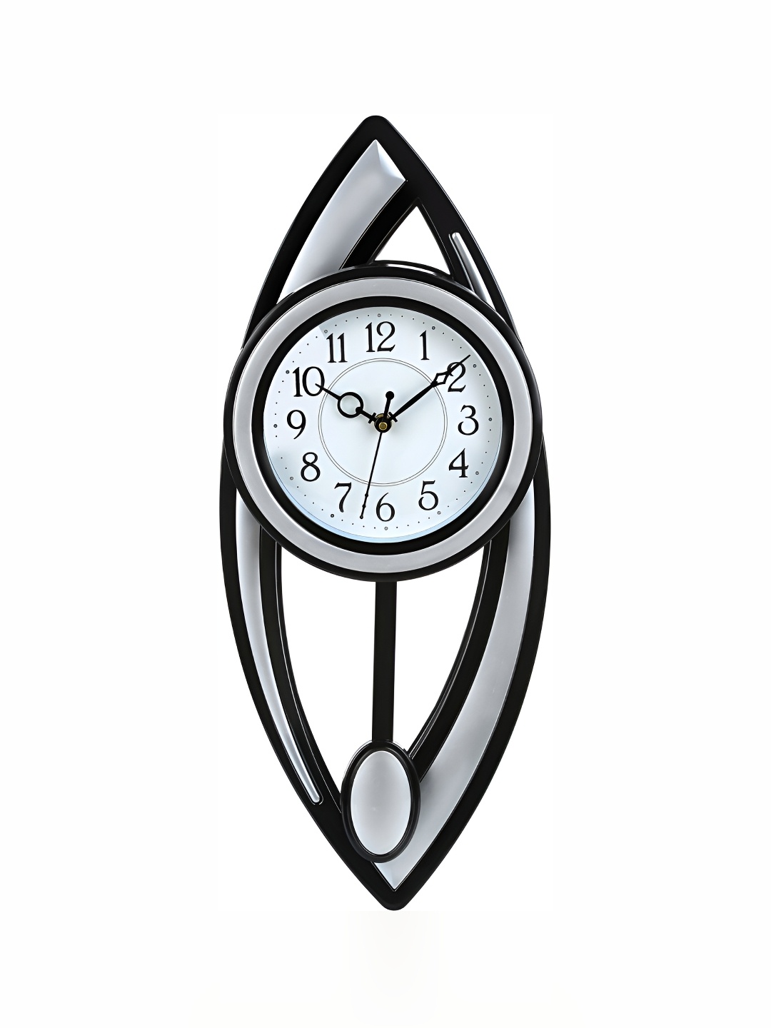 

Attractionz Silver-Toned & Black Printed Round Contemporary Wall Clock