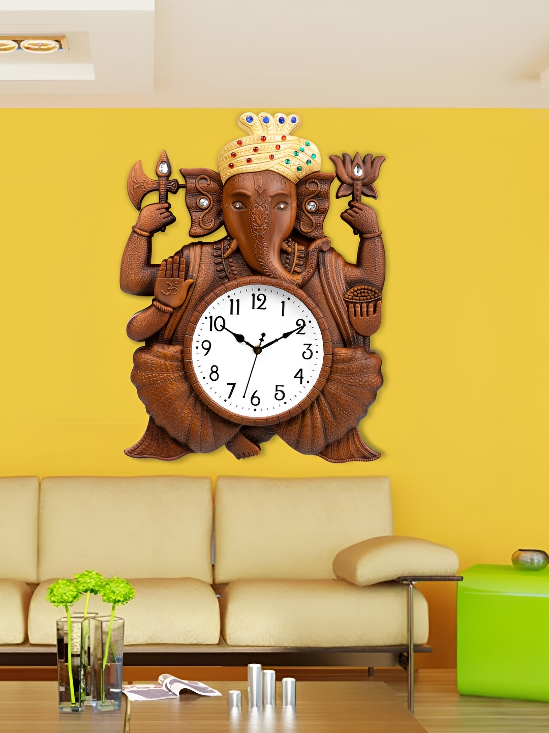 

Attractionz Brown Printed Round Contemporary Wall Clock