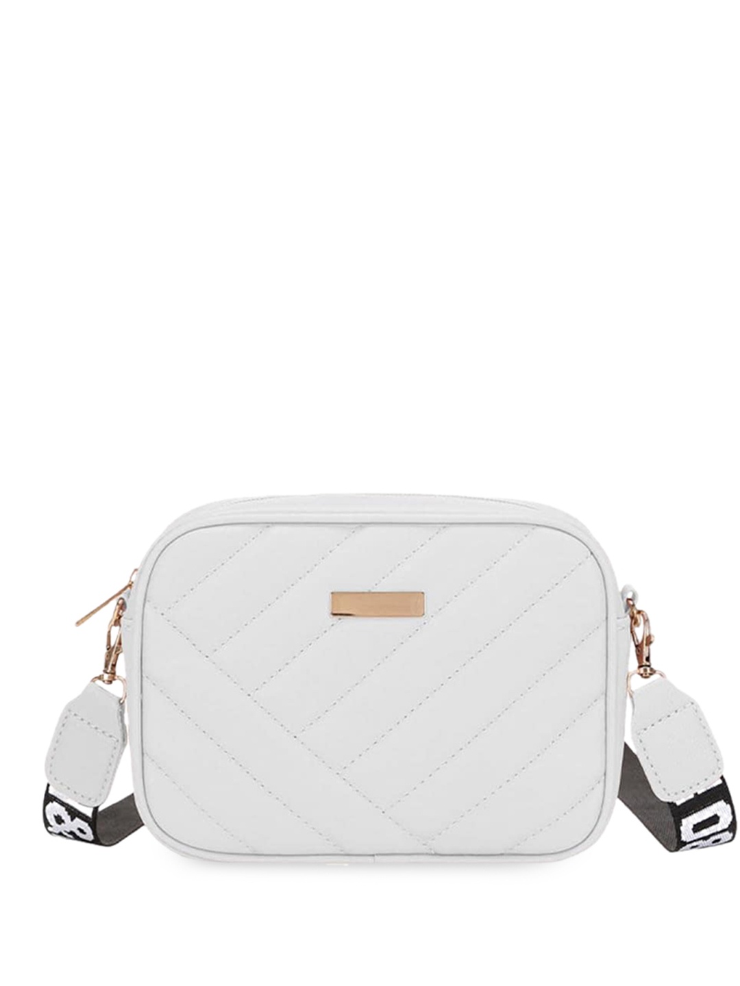 

SYGA Structured Sling Bag with Quilted, White