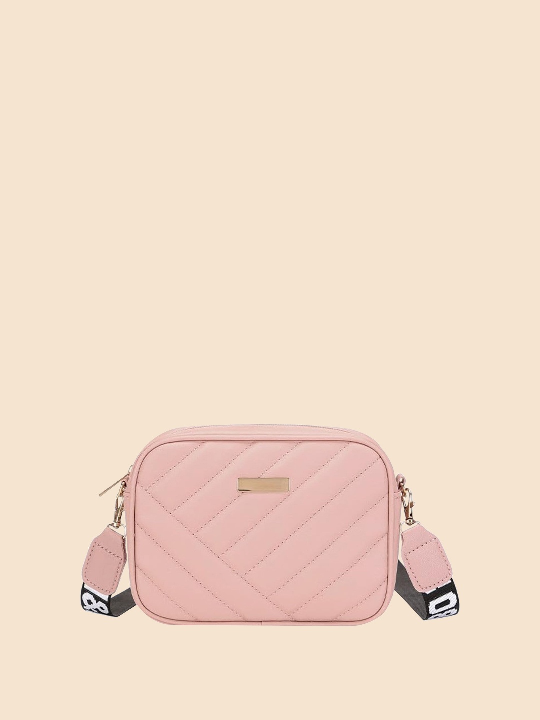 

SYGA Textured Leather Structured Sling Bag, Pink