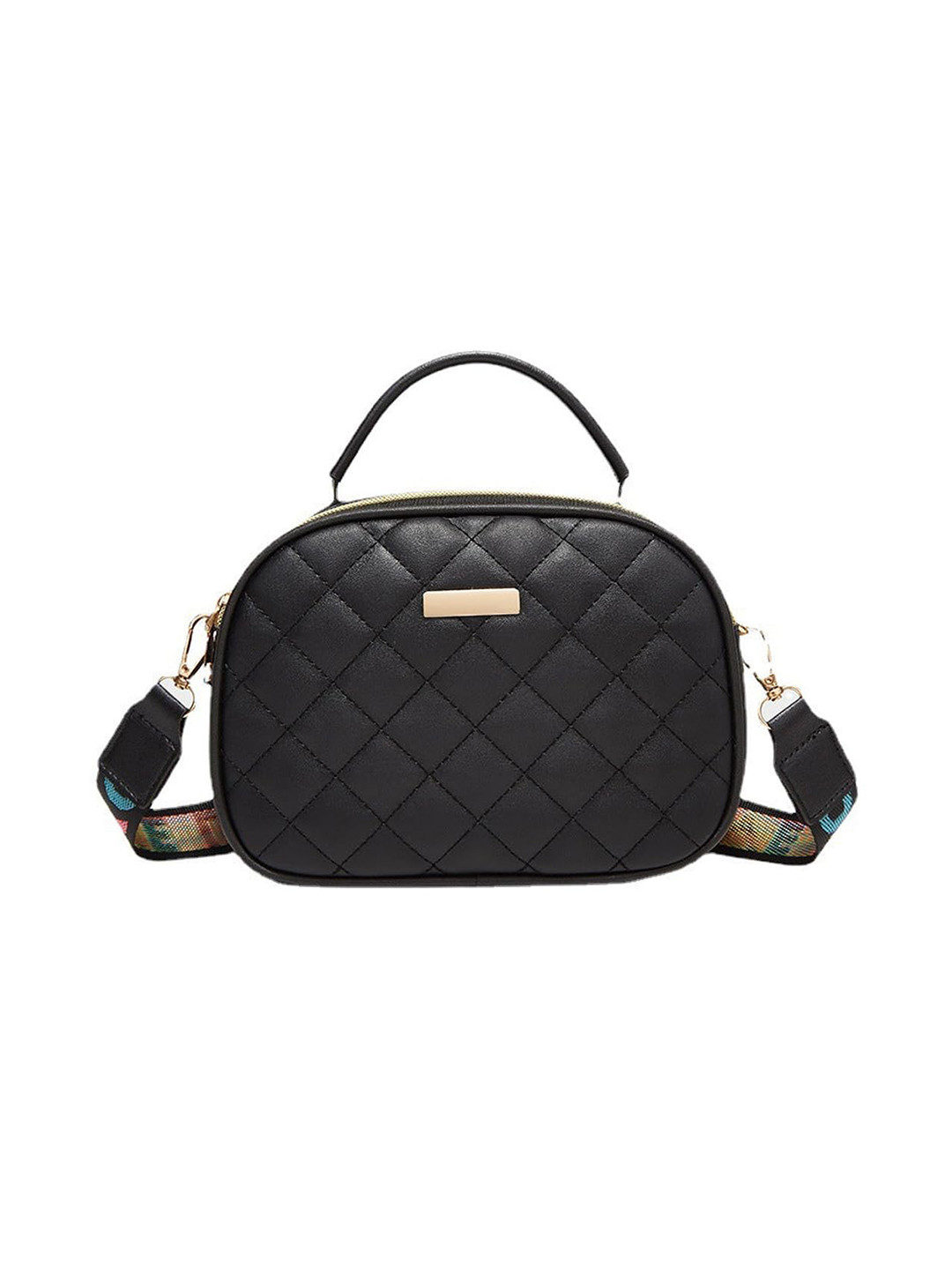 

SYGA Structured Sling Bag with Quilted, Black