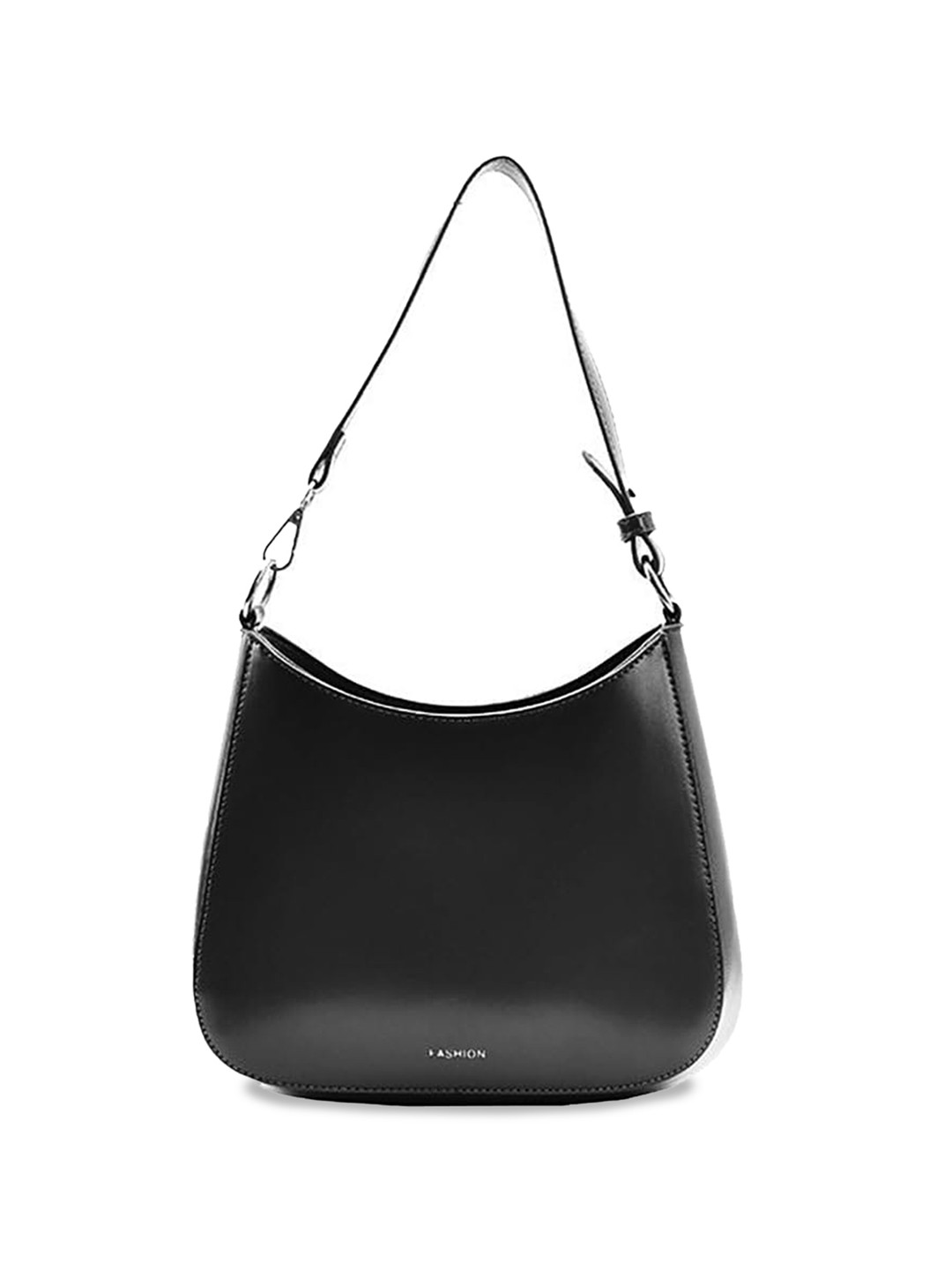 

SYGA Leather Structured Hobo Bag, Black