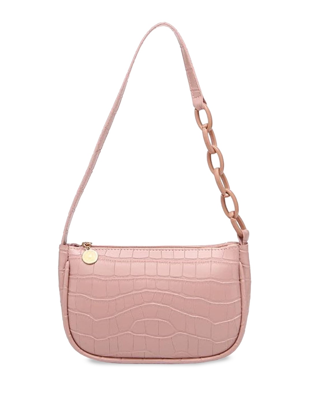 SYGA Textured Leather Shoulder Bag, Pink