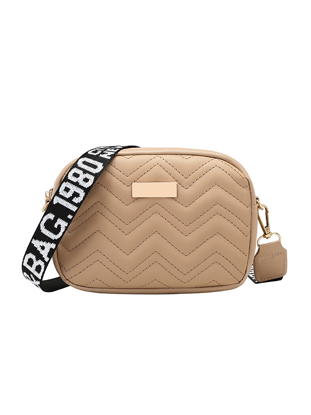 

SYGA Geometric Textured Leather Structured Sling Bag, Khaki