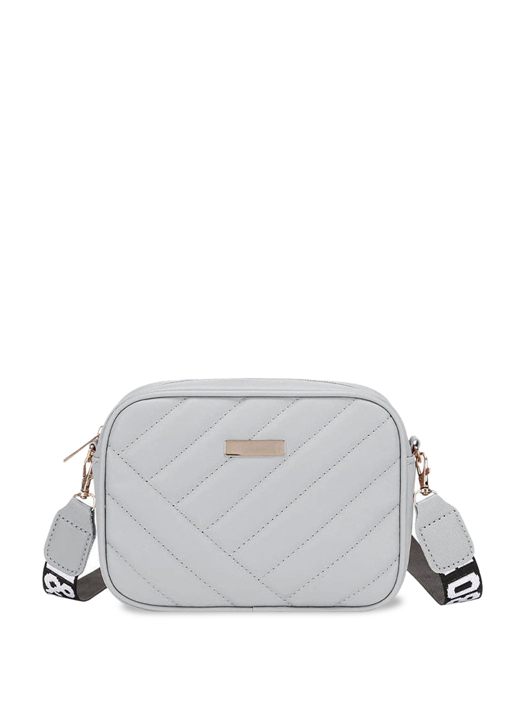 

SYGA Textured Leather Structured Sling Bag, Grey