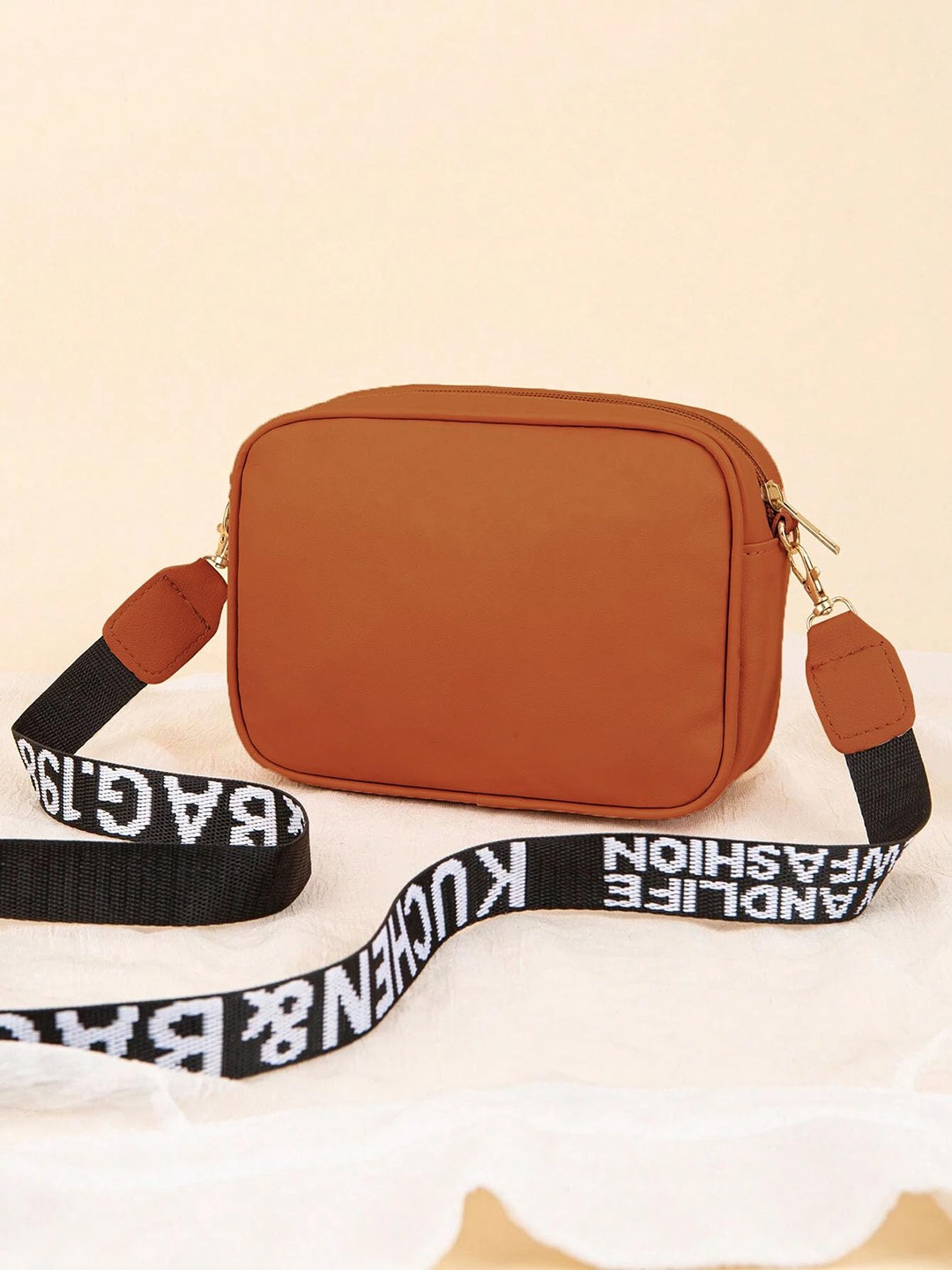 SYGA Structured Leather Sling Bag, Brown