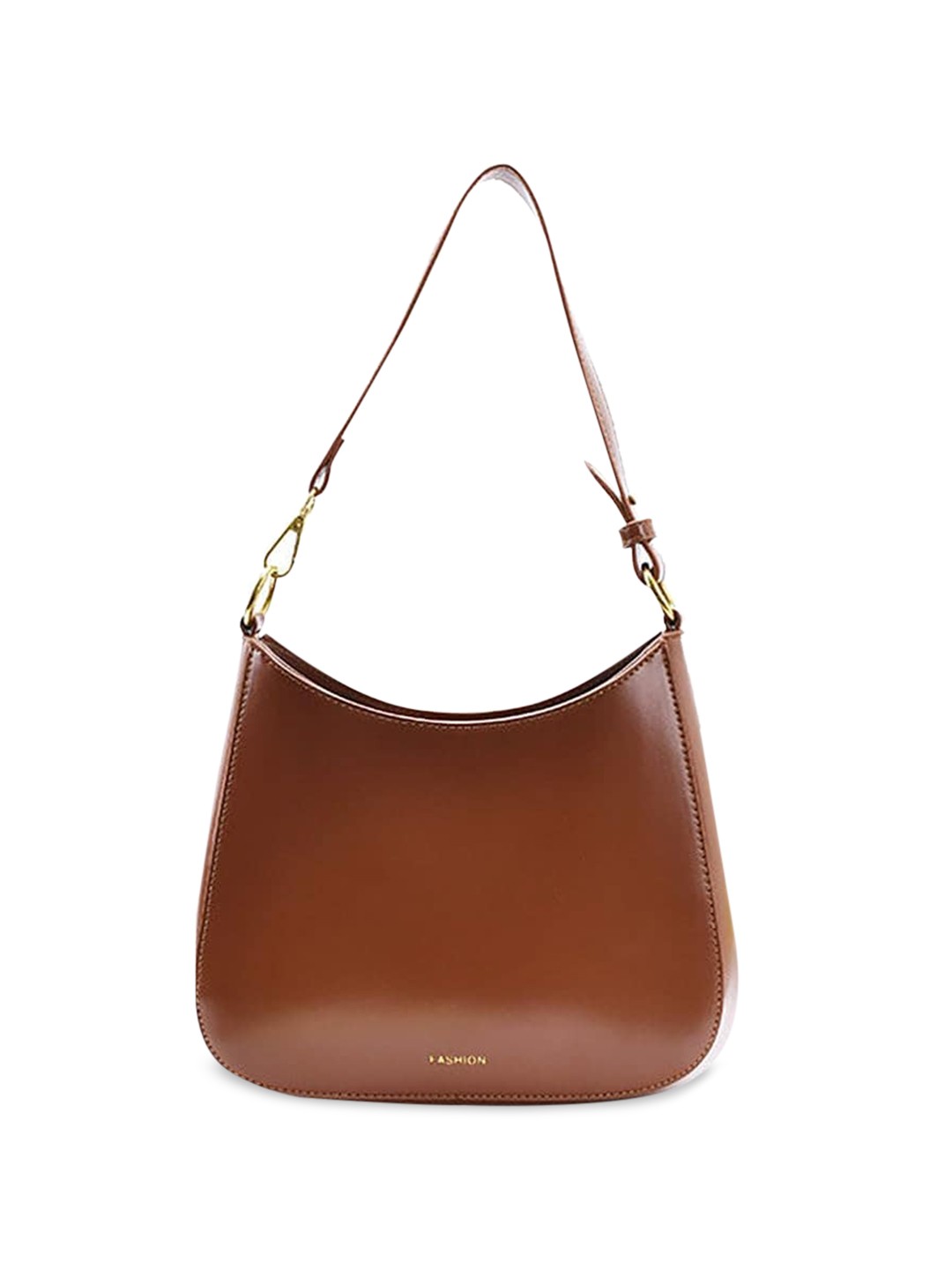 

SYGA Leather Structured Hobo Bag, Brown