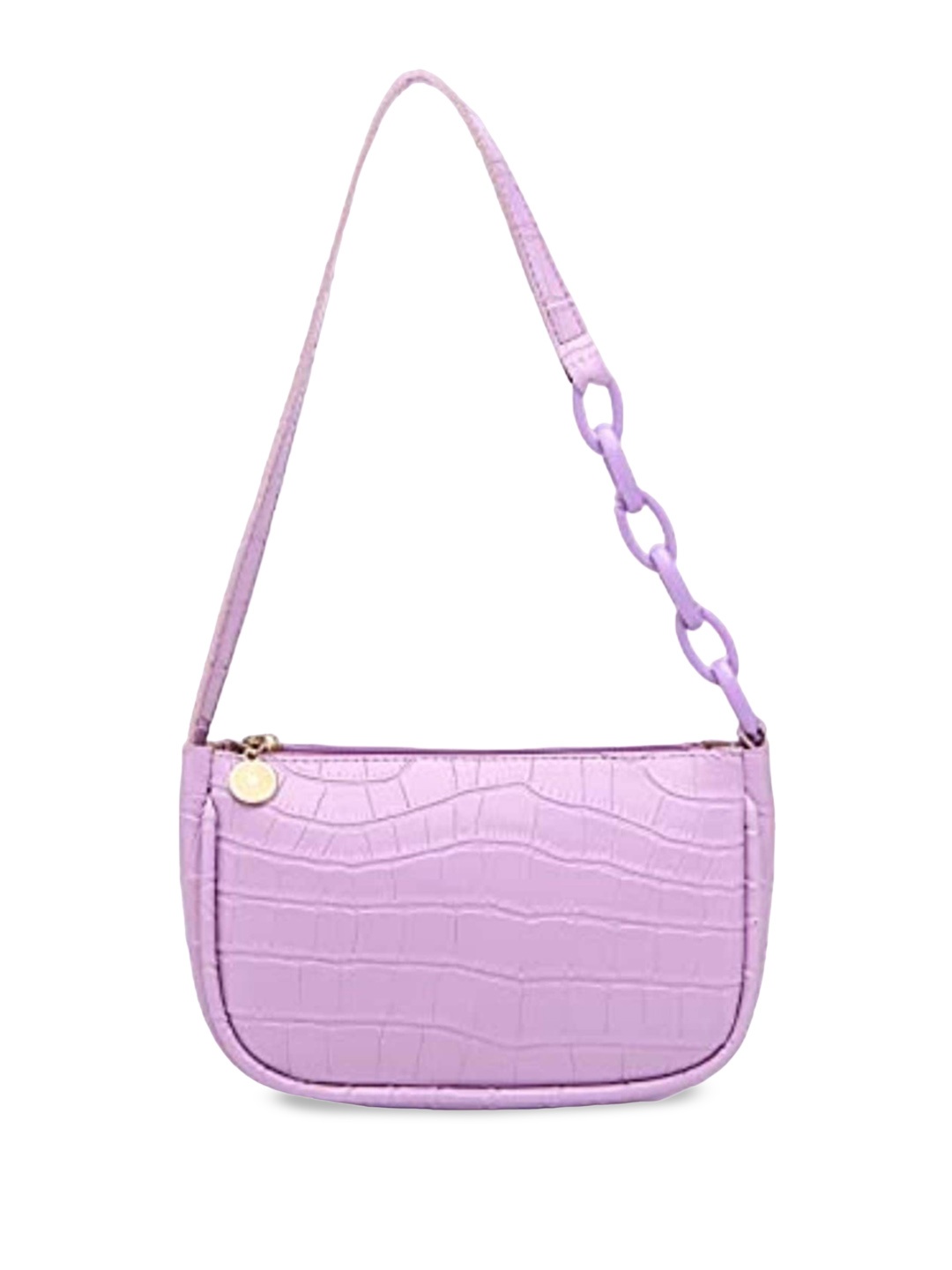 

SYGA Textured Leather Structured Sling Bag, Purple