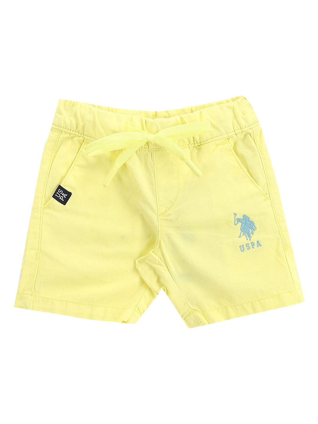 

U.S. Polo Assn. Kids Boys Mid-Rise Pure Cotton Outdoor Shorts, Yellow