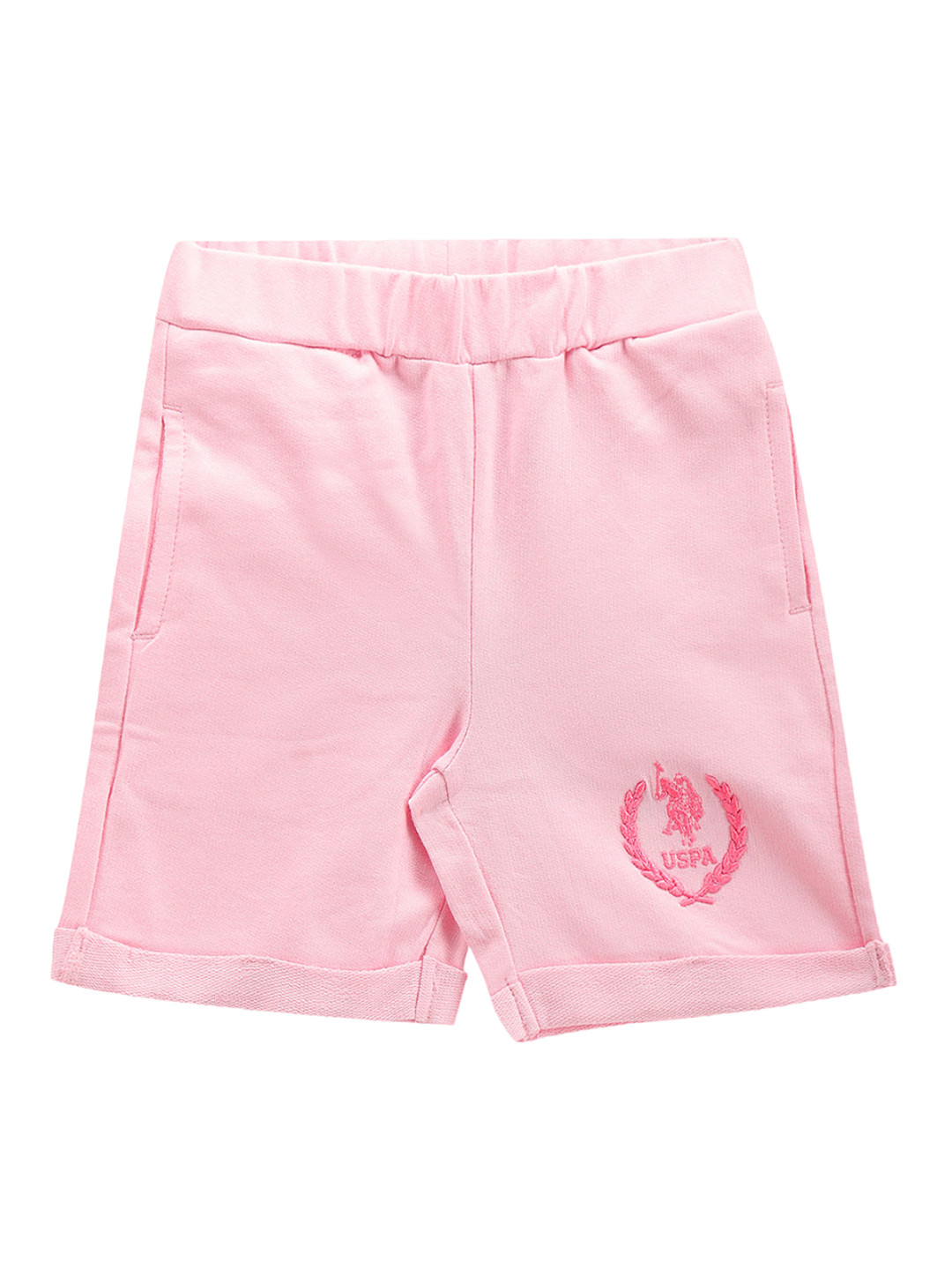 

U.S. Polo Assn. Kids Girls Mid Rise Shorts, Pink