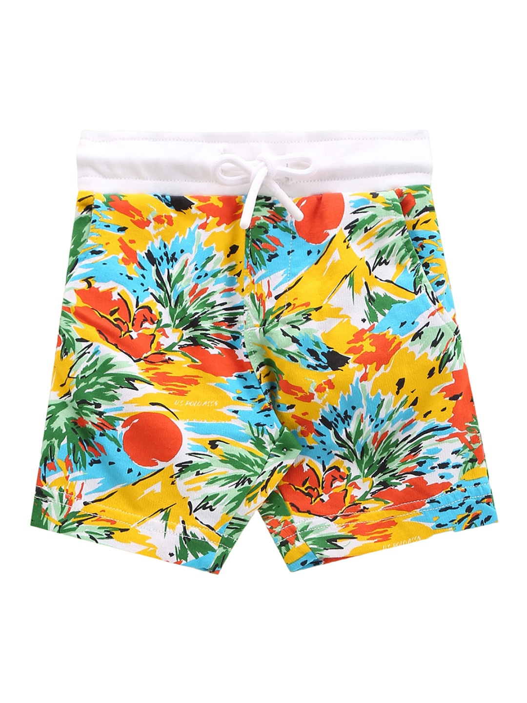 

U.S. Polo Assn. Kids Boys Floral Printed Pure Cotton Shorts, Blue