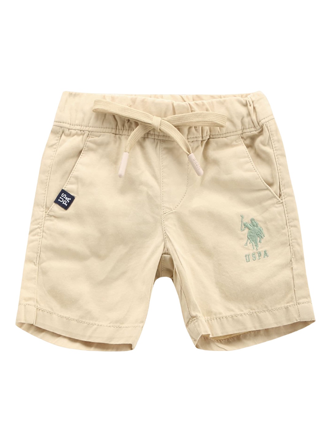 

U.S. Polo Assn. Kids Boys Mid-Rise Pure Cotton Shorts, Beige