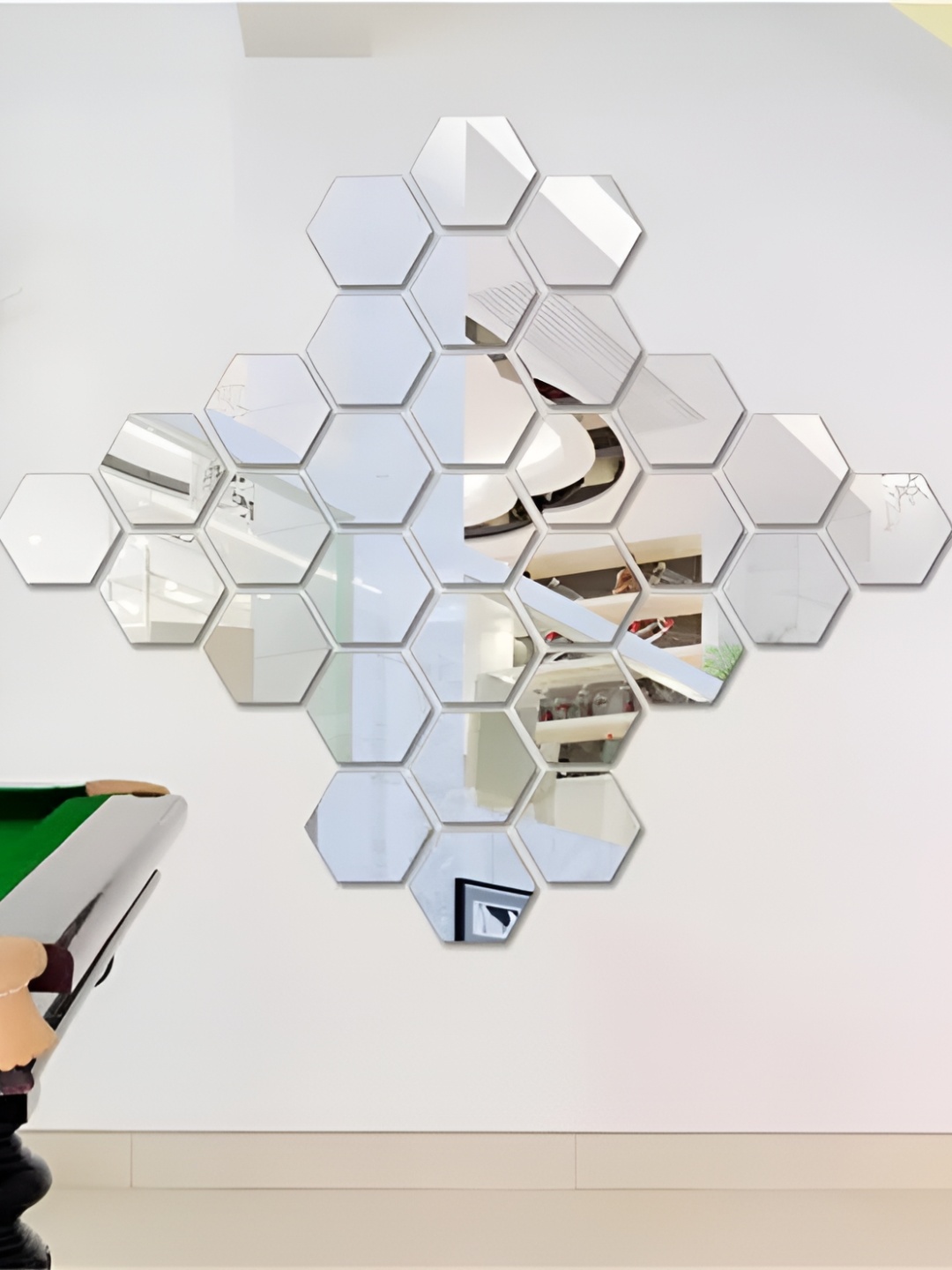 

WALLWEAR Grey 31-Pieces Self-Adhesive Hexagon Shaped Decals and Stickers