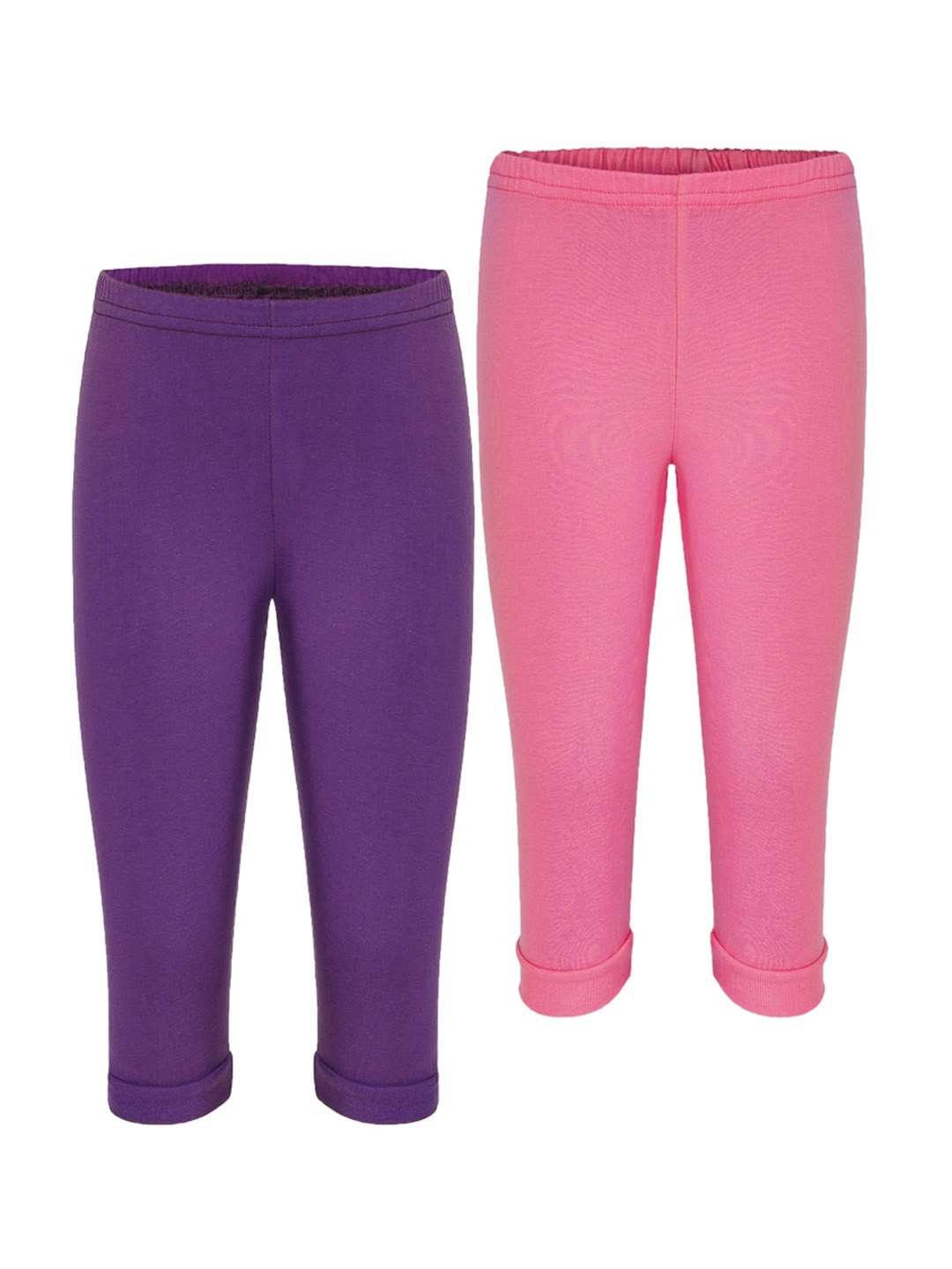 Luke & Lilly Infant Girls Pack of 2 Pure Cotton Mid-Rise Track Pants, Pink