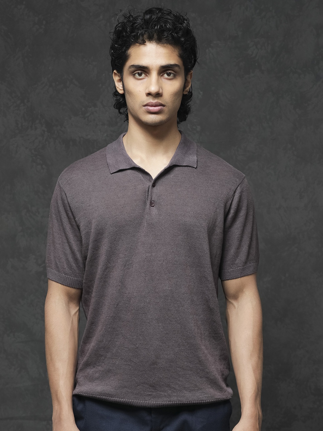 

RARE RABBIT Men Mekko Polo Collar Cotton Slim Fit T-Shirt, Brown