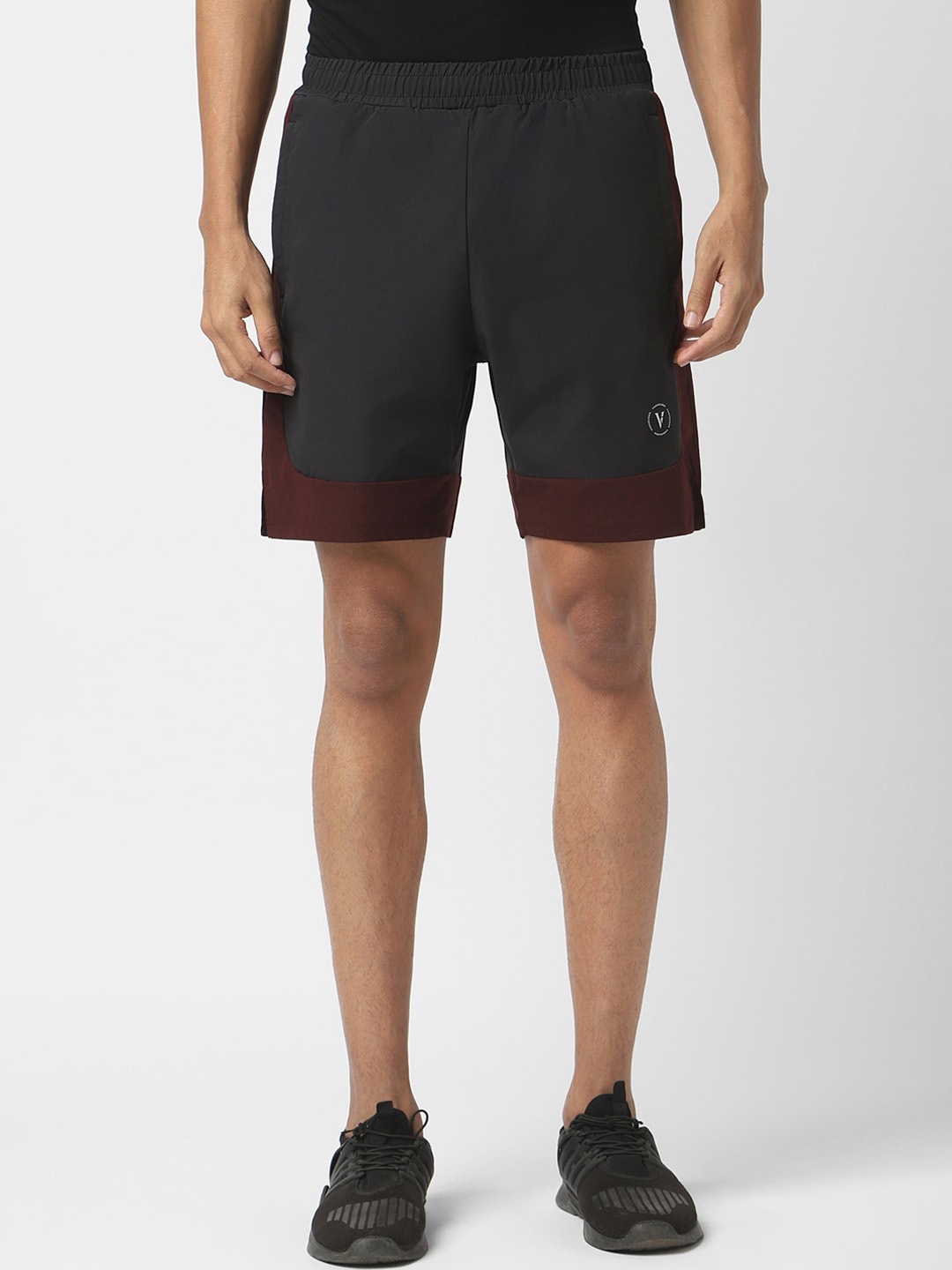 

Van Heusen Flex Men Colourblocked Sports Shorts, Grey