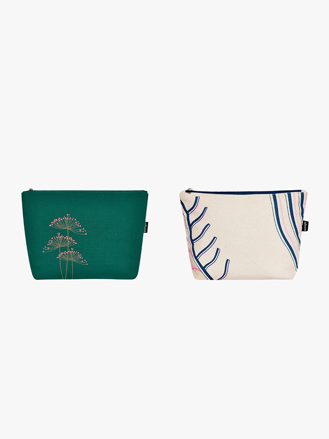 

EcoRight Set of 2 Printed Compact Pouch Travel Accessory, Green
