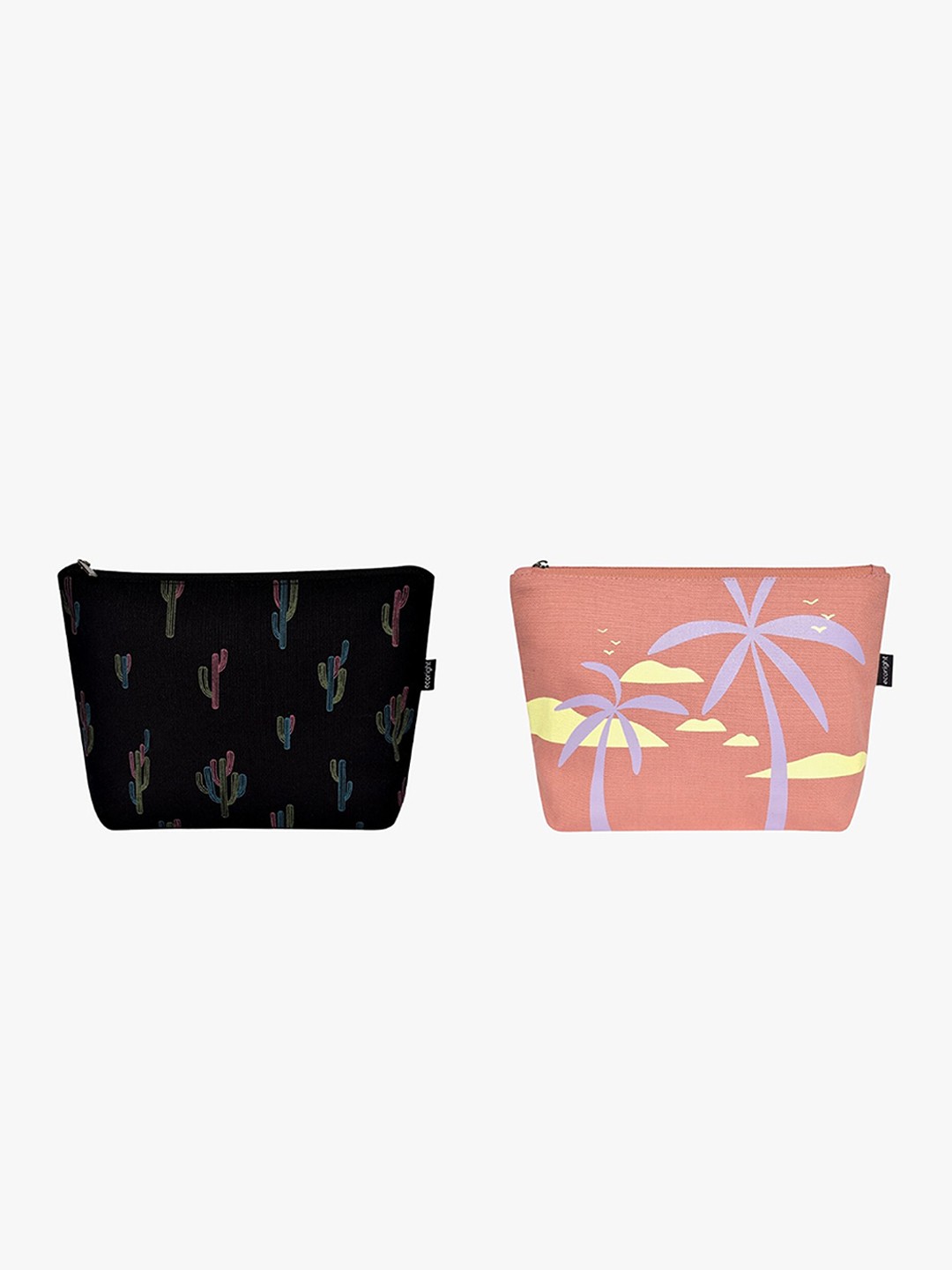

EcoRight Set of 2 Printed Compact Pouch Travel Accessory, Black
