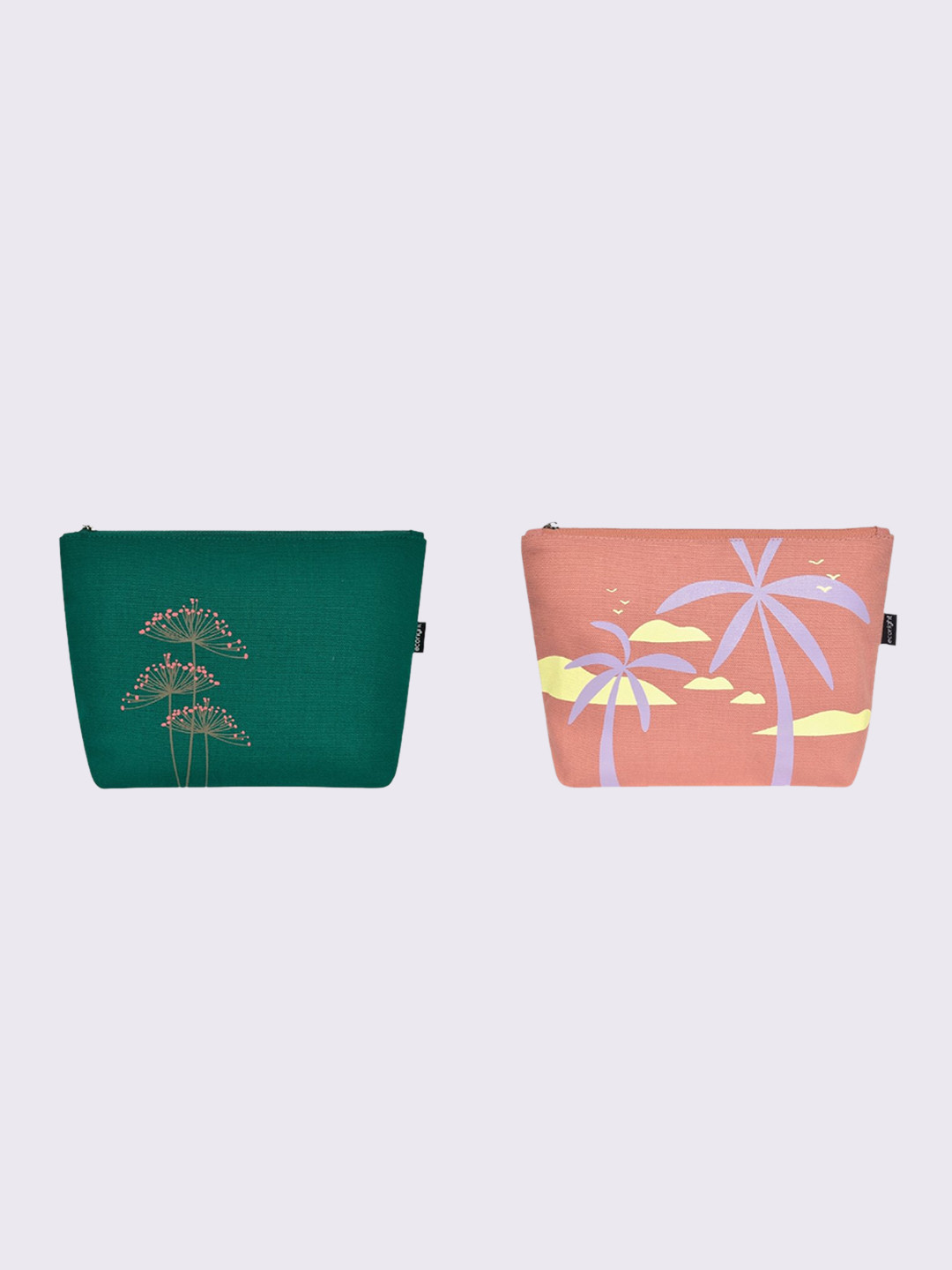 

EcoRight Set of 2 Printed Compact Pouch Travel Accessory, Green