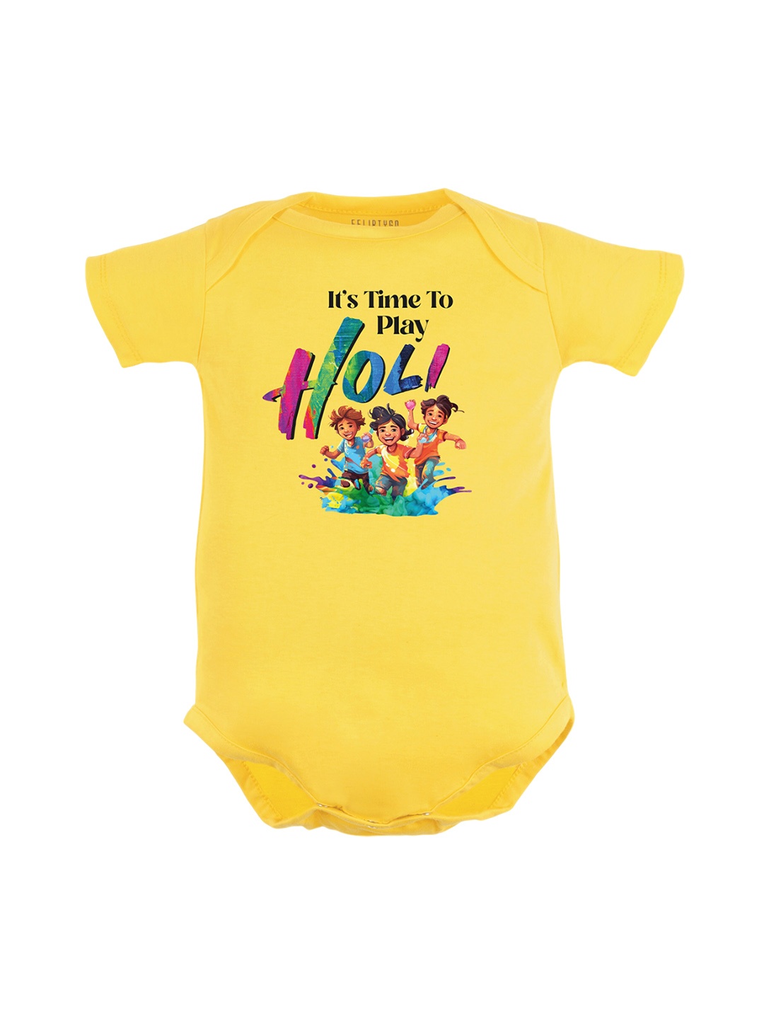 

FFLIRTYGO Infants Kids Printed Pure Cotton Bodysuit, Yellow