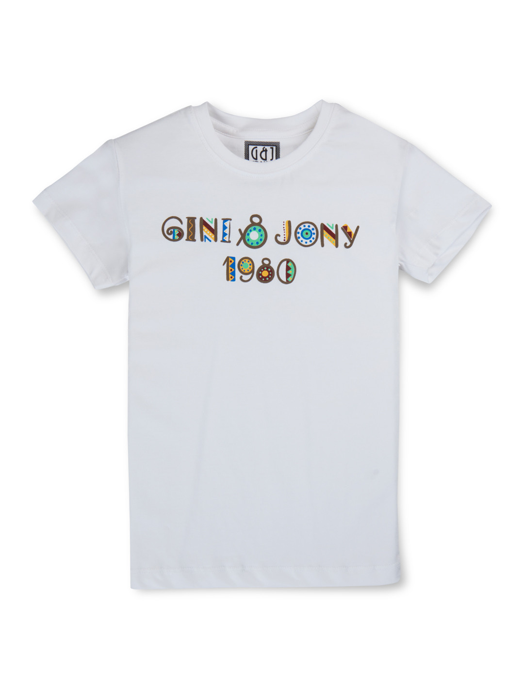 

Gini and Jony Boys Typography Printed Round Neck Short Sleeves Cotton Regular T-shirt, White