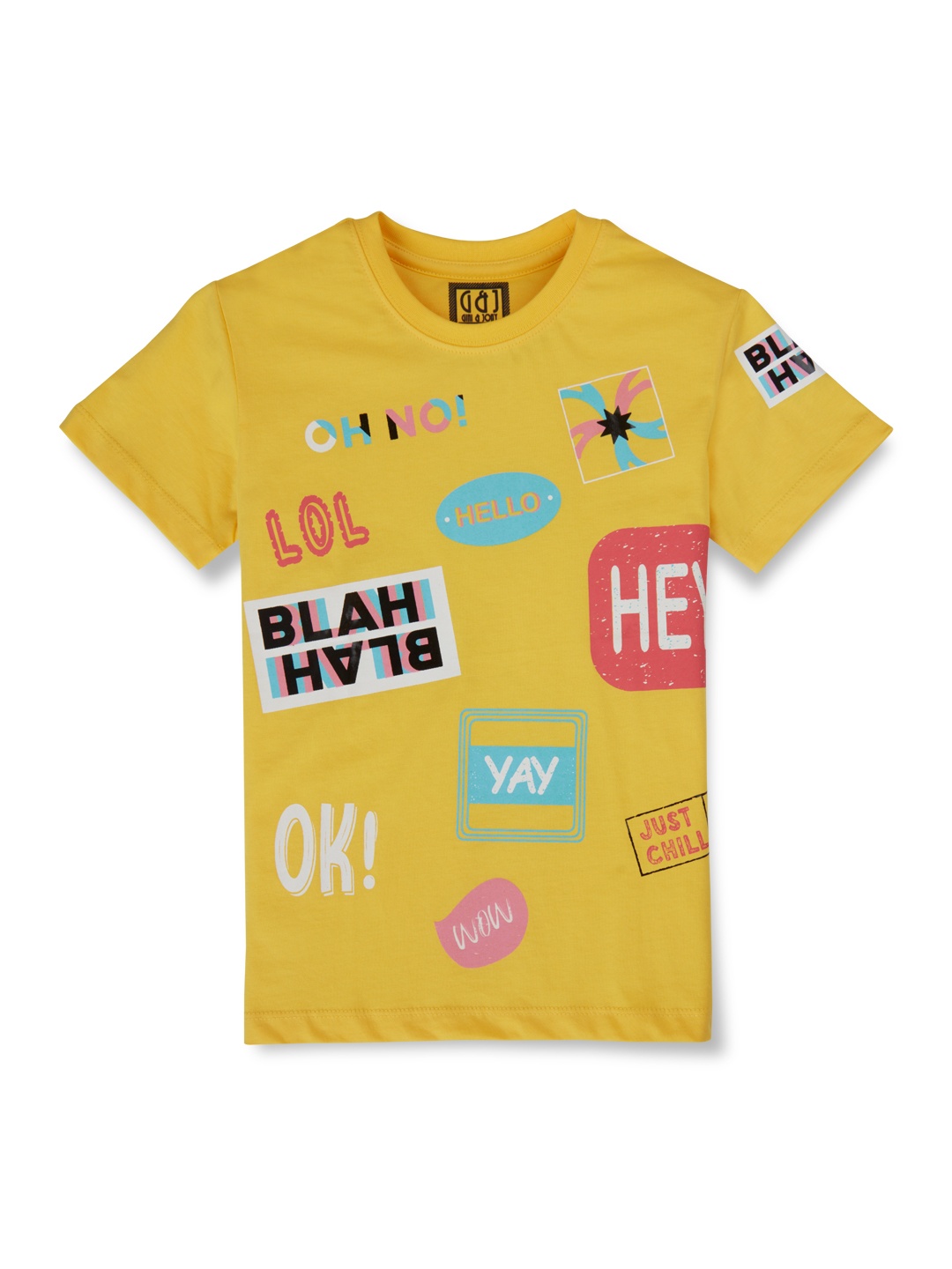 

Gini and Jony Boys Printed Cotton T-shirt, Yellow