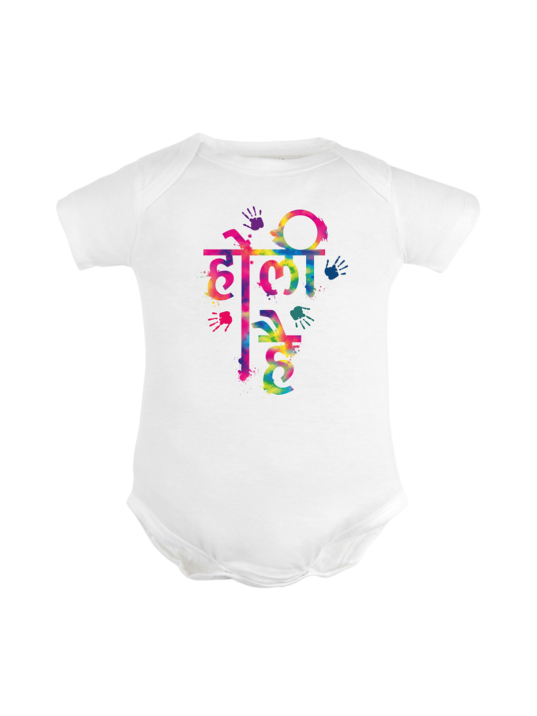

FFLIRTYGO Infants Holi Special Printed Cotton Bodysuit, White