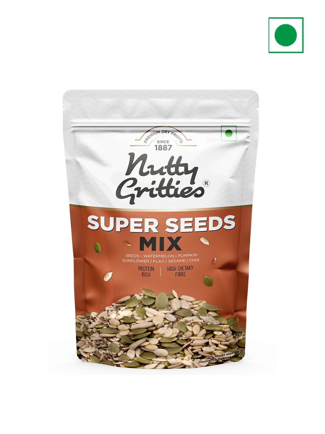 

Nutty Gritties Pack Of 2 Super Seeds Mix Roasted Seeds- 200 Gms Each, White