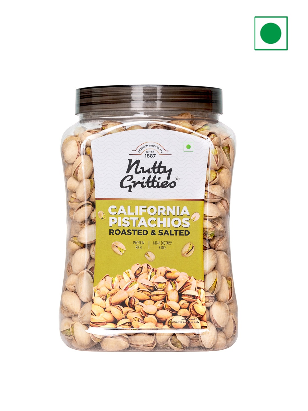 Nutty Gritties Roasted & Salted California Pistachios - 800 Gms, White