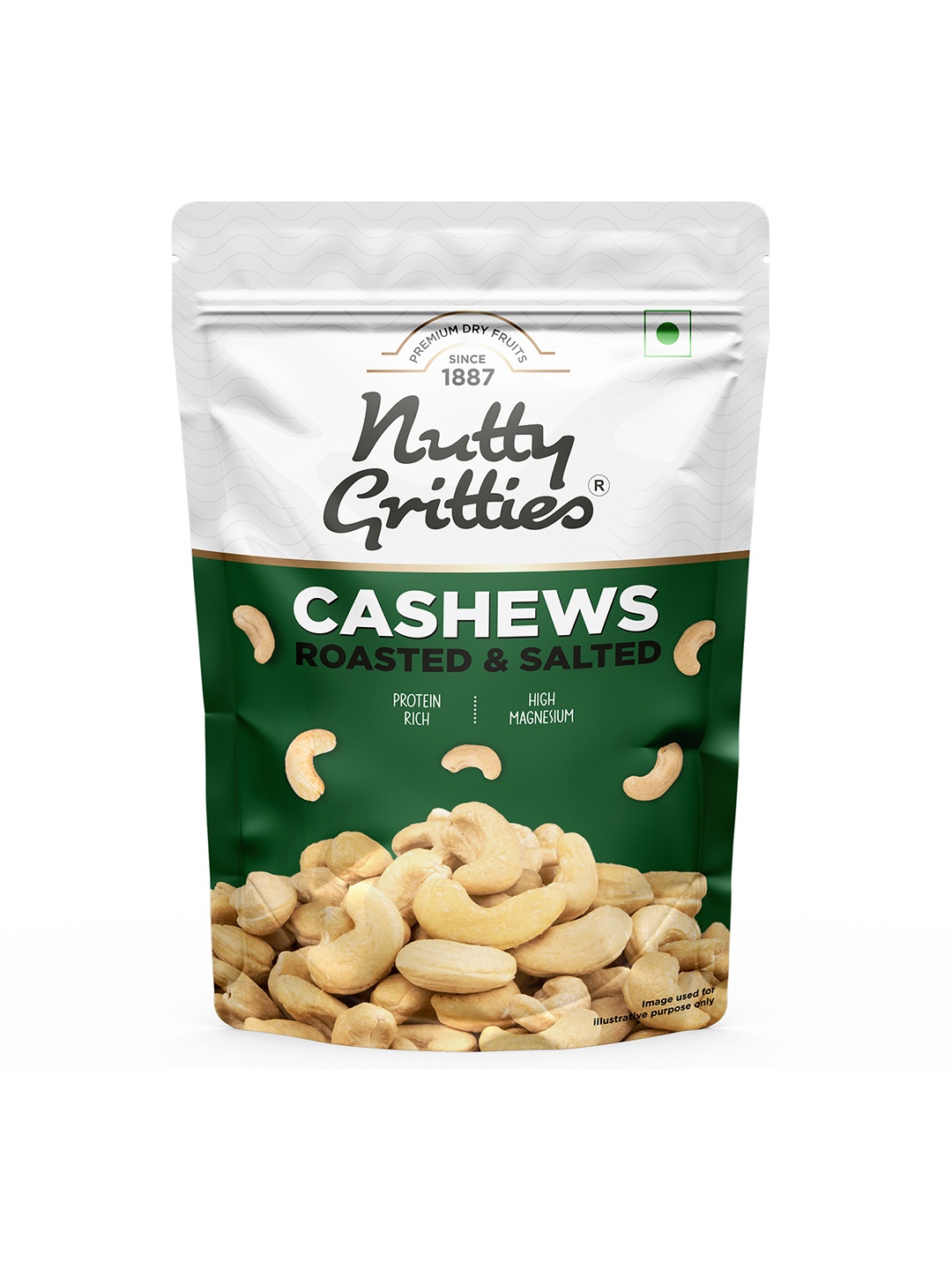 

Nutty Gritties Lightly Salted & Roasted Protein Rich Cashews Nuts- 200 Gms, White