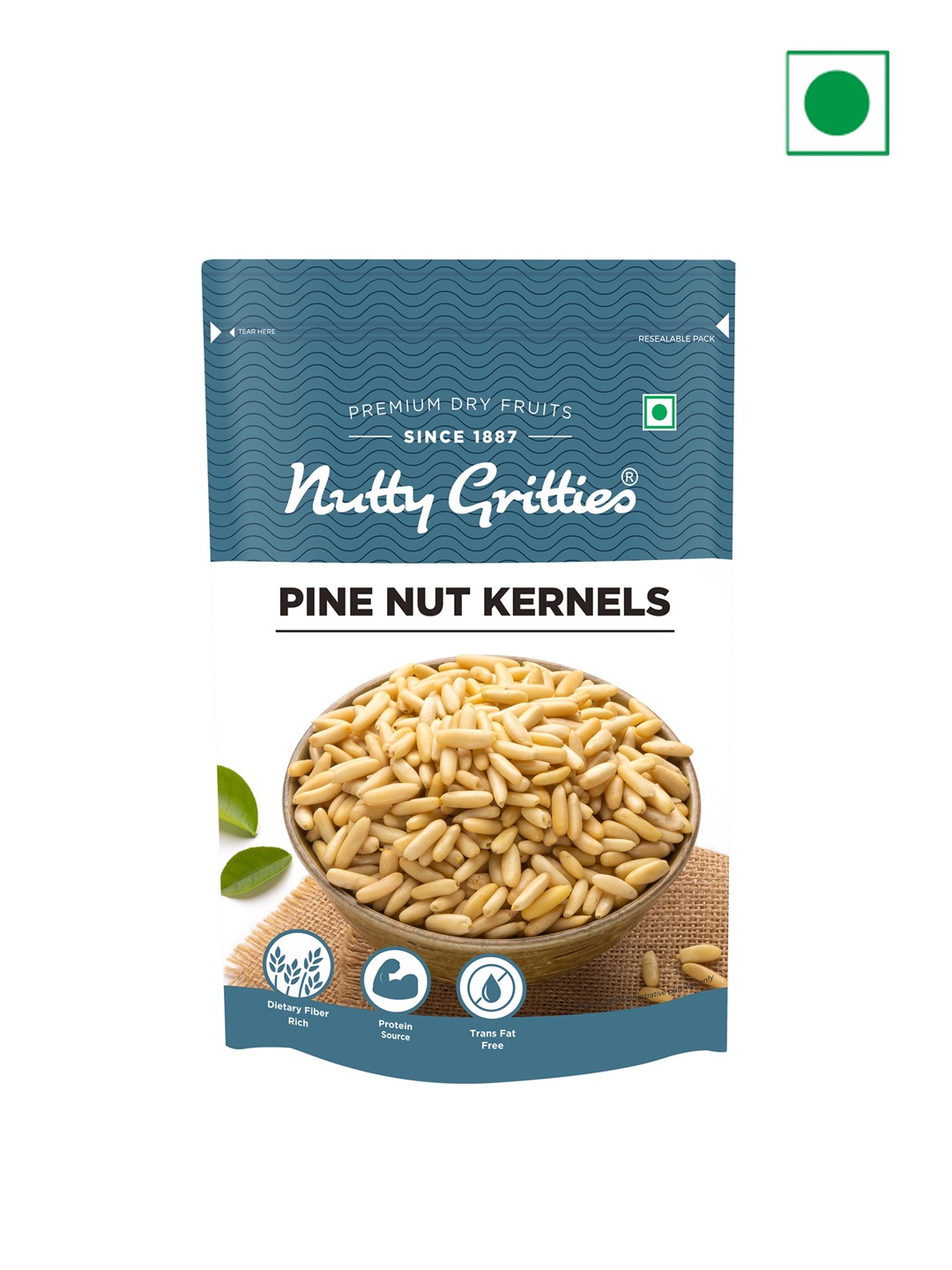 

Nutty Gritties Protein Rich Pine Nut Kernels- 100 Gms, White