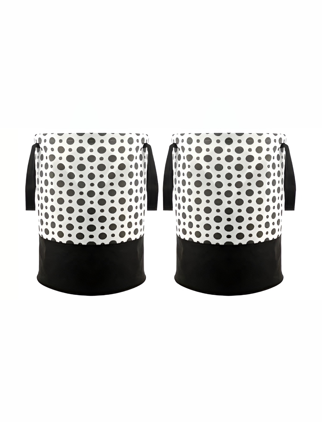 

Perpetual White & Black 2 Pieces Printed Waterproof & Non-Woven Foldable Laundry Bags