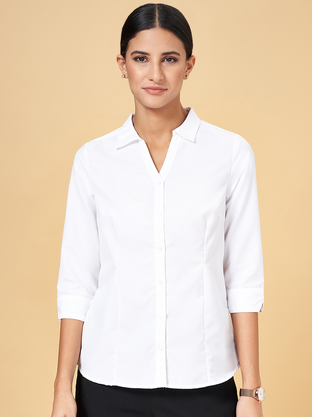 

Annabelle by Pantaloons Spread Collar Formal Shirt, White