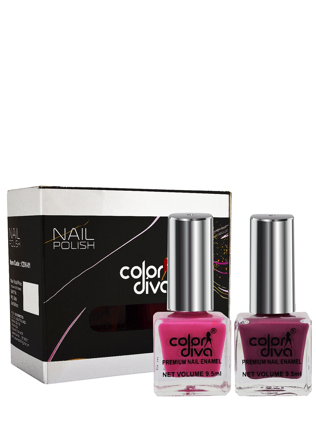 

Adbeni Set of 2 Color Diva High Shine Nail Polish 9.5ml Each - Pink-Mauve