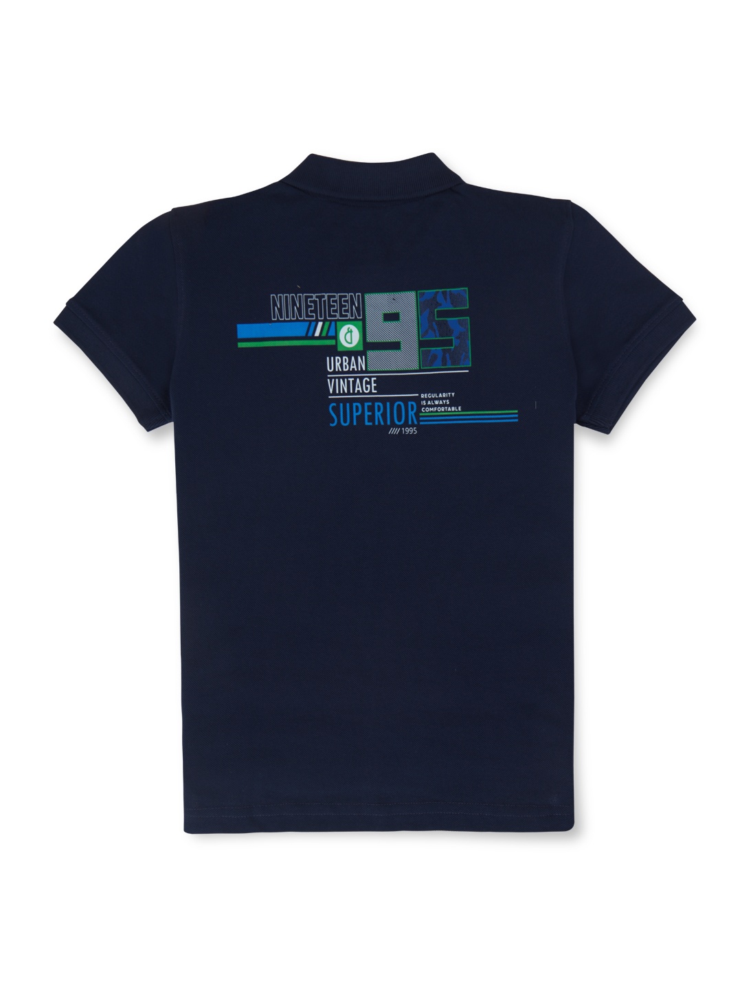 Palm Tree Boys Typography Printed Cotton T-shirt, Navy blue