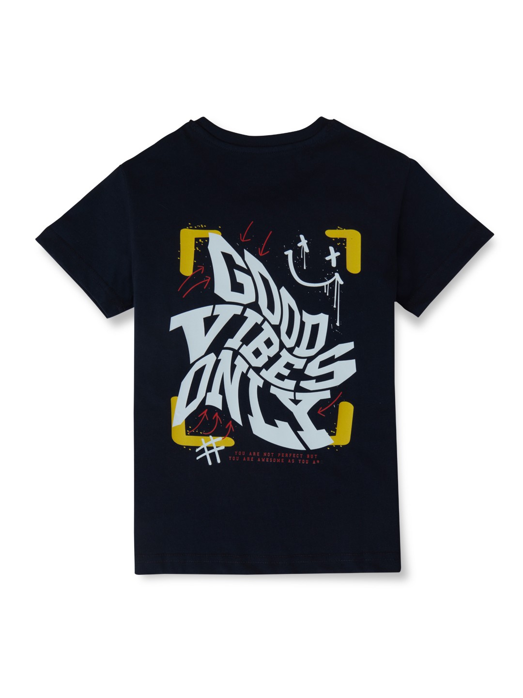 

Palm Tree Boys Typography Printed Cotton T-shirt, Navy blue