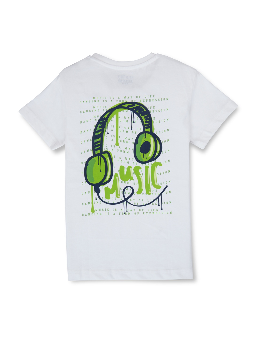 

Palm Tree Boys Printed Cotton T-shirt, White