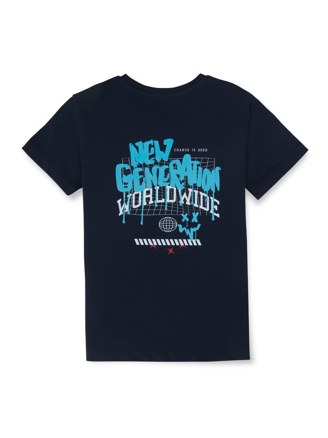 

Palm Tree Boys Typography Printed Round Neck Cotton T-shirt, Navy blue