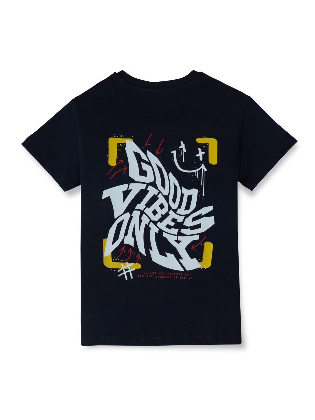

Palm Tree Boys Typography Printed Cotton T-shirt, Navy blue