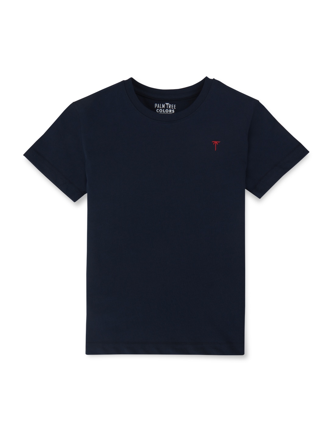 Palm Tree Boys Typography Printed Cotton T-shirt, Navy blue