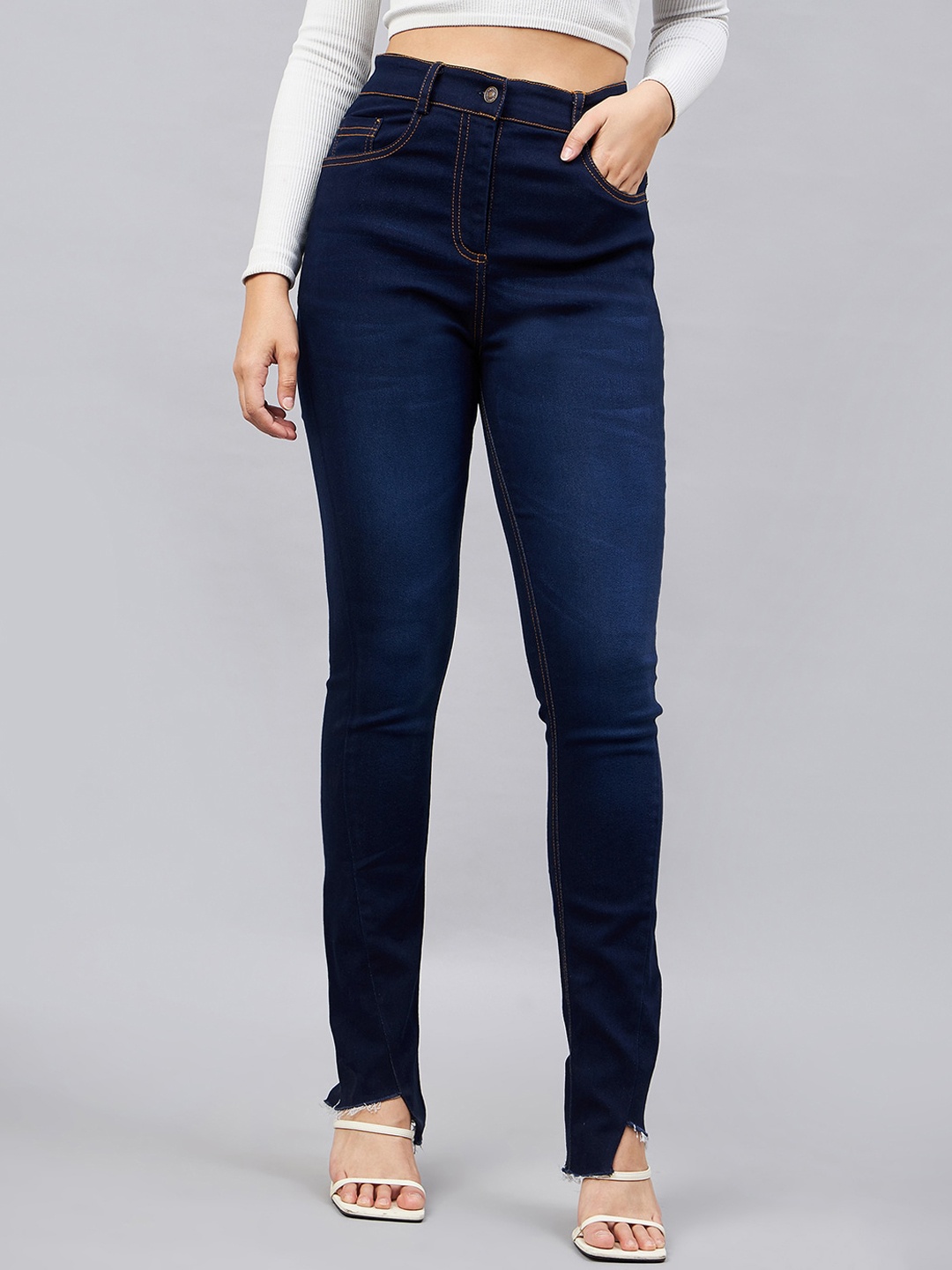 

Orchid Blues Women High Rise Clean Look Stretchable Jeans, Blue