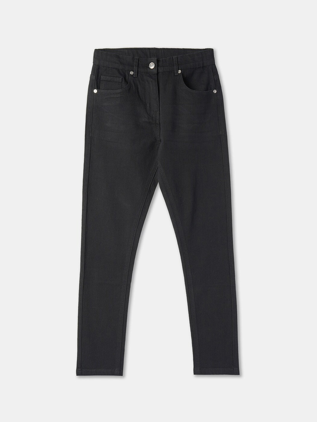 

R&B Girls Mid-Rise Cotton Jeans, Black