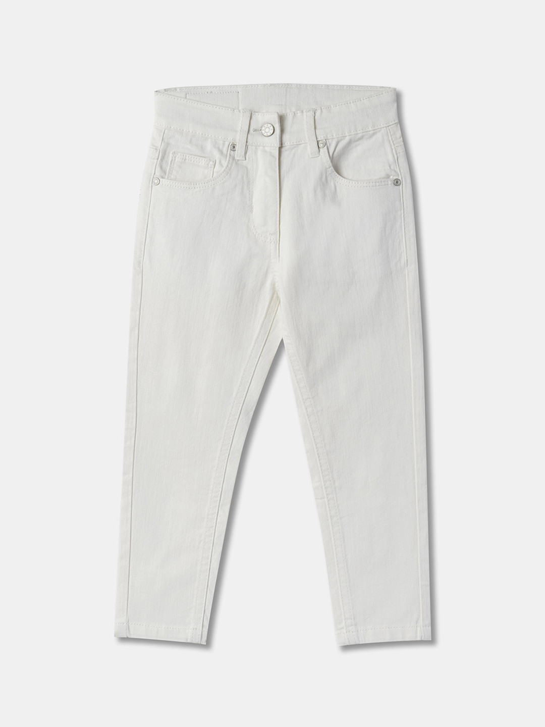 

R&B Girls Mid-Rise Clean Look Cotton Jeans, White