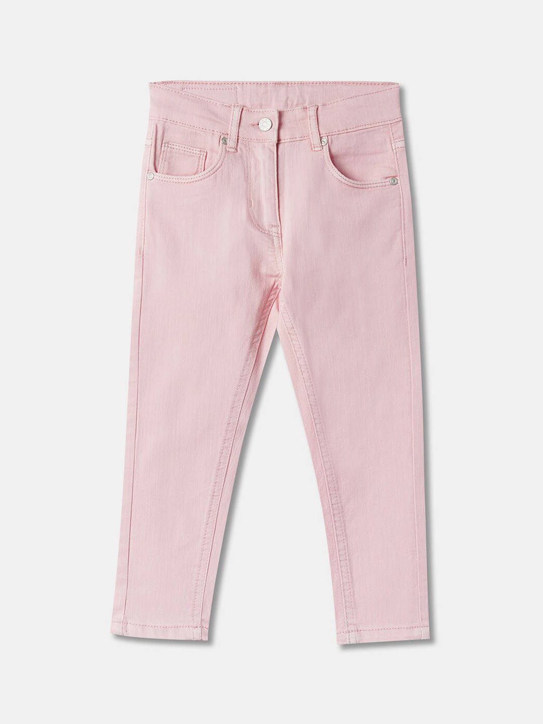 

R&B Girls Mid-Rise Clean Look Cotton Jeans, Pink