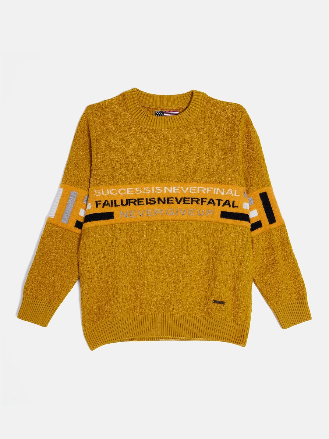 

Duke Boys Typography Printed Acrylic Pullover Sweater, Yellow