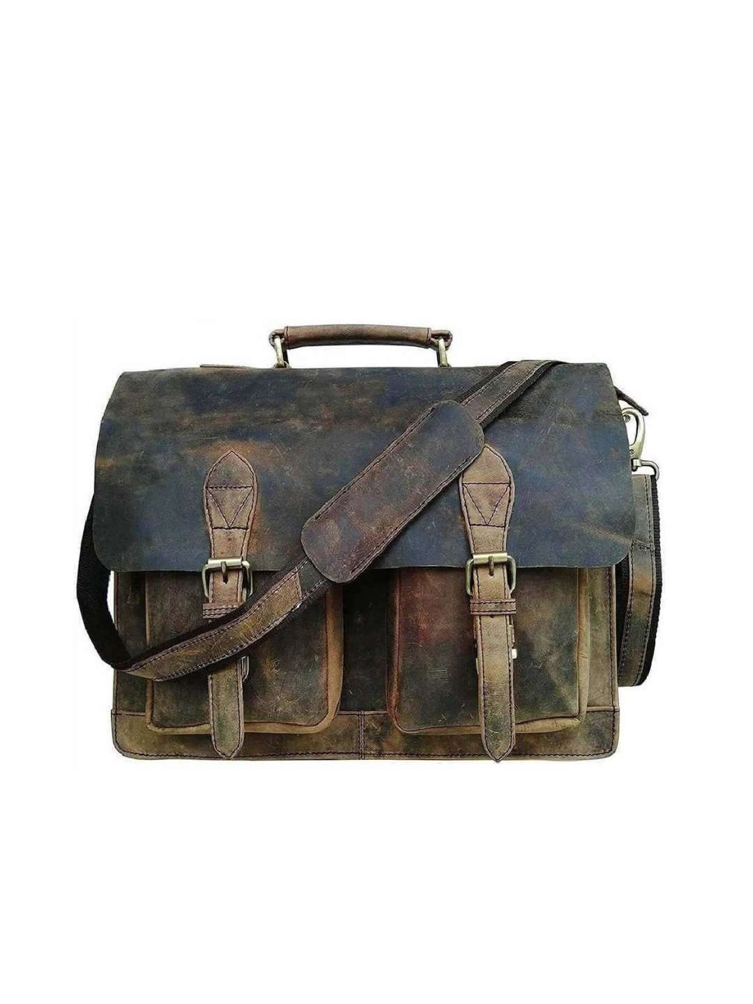 

MaheTri Leather Laptop Bag, Brown