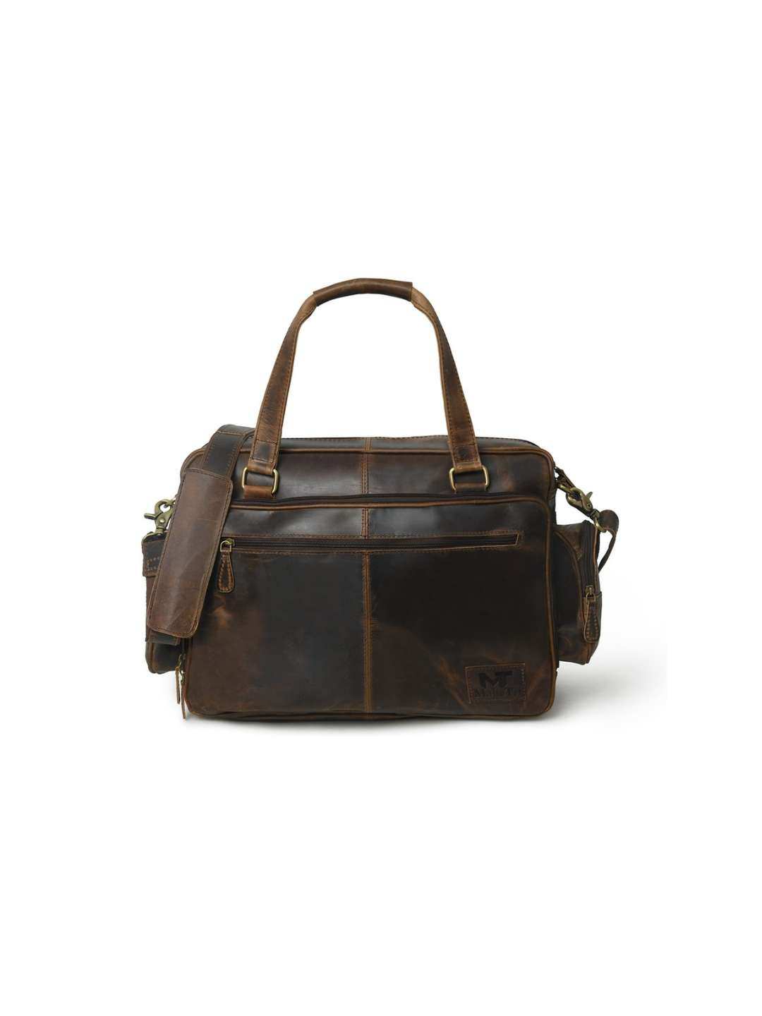 

MaheTri Leather Laptop Bag, Brown