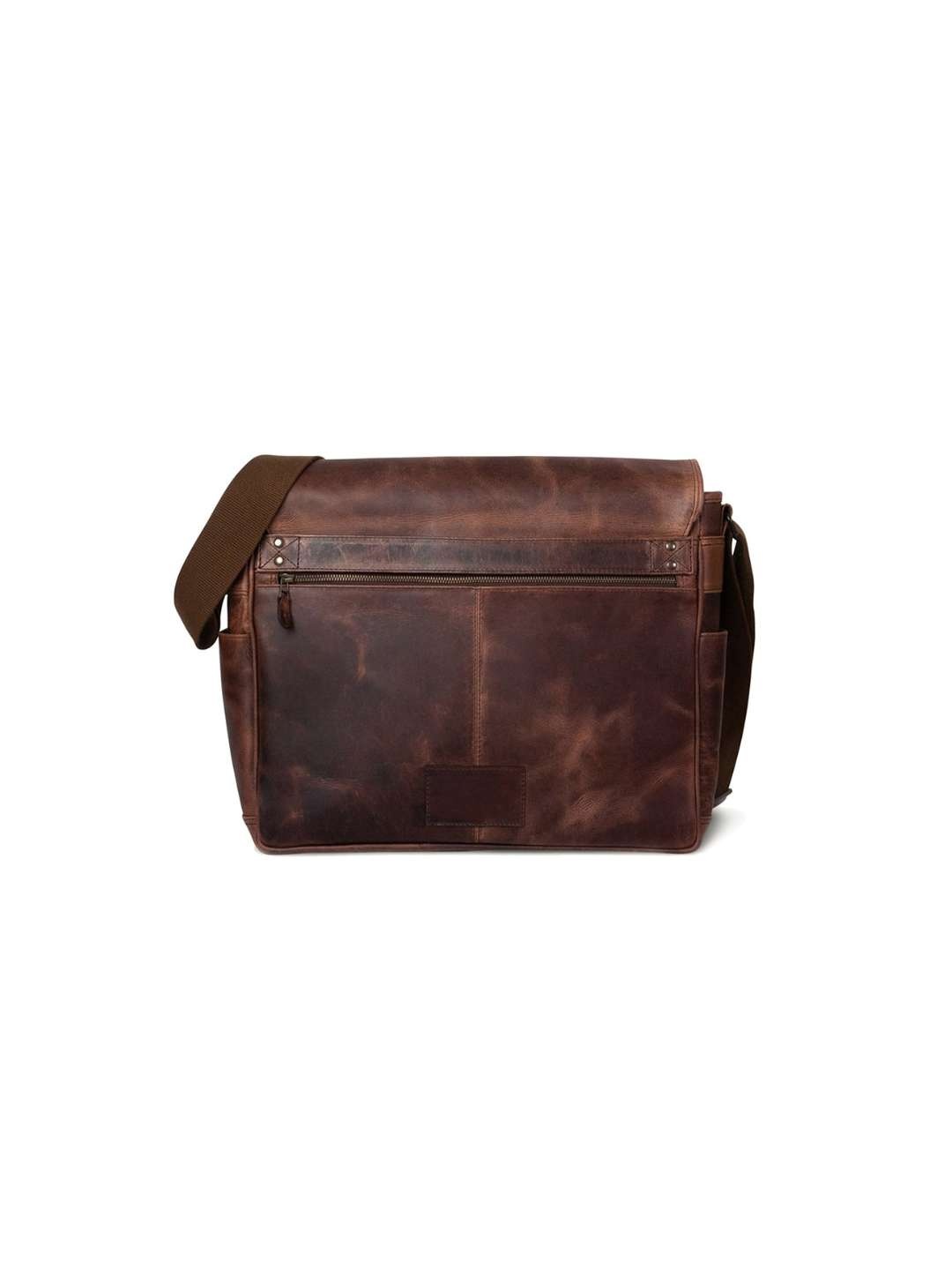 

MaheTri Leather Laptop Bag, Brown