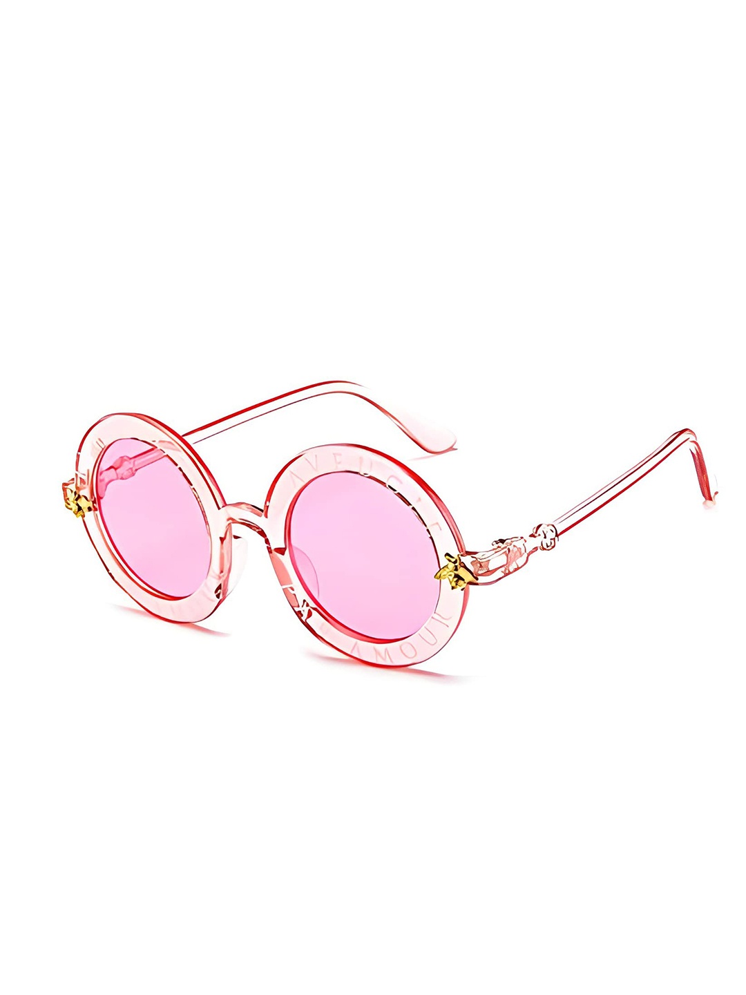 

SYGA Kids Round Sunglasses with UV Protected Lens Goggles-paramour-LightPink&Pink
