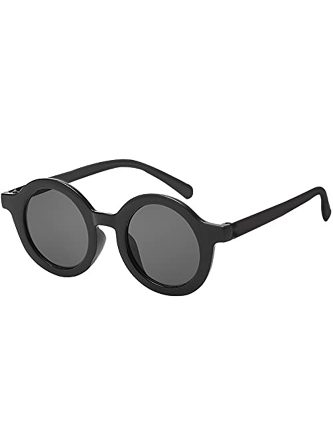 SYGA Kids Round Sunglasses with UV Protected Lens Goggles-Round-BlackFrame&GreyFilms, Grey